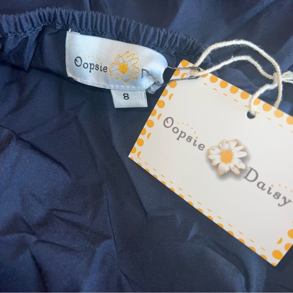 Oopsie Navy Blue Kids short set outfit with White Accents sz 8 NWT - Picture 4 of 4